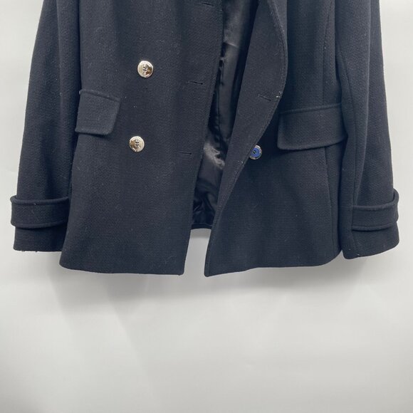 Calvin Klein Womens Wool Blend Pea Coat Triple Breasted Black Size S/M - Picture 3 of 9